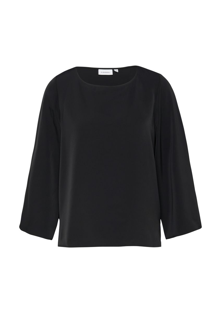 Elegante fließende Bluse mit Cape-Ärmeln