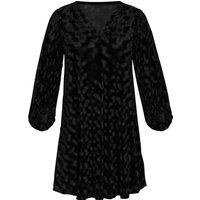Strukturiertes Samt-Minikleid mit Laternenärmeln
