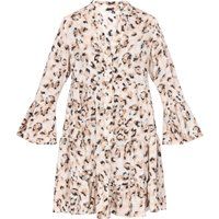 Mini-Stufenkleid mit Leopardenmuster