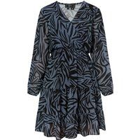 Minikleid mit Zebramuster und Volants
