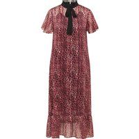 Midikleid mit Leoprint und Schluppe