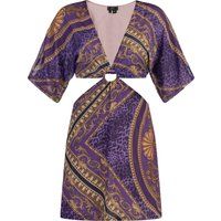 Minikleid mit Cut-outs und Ornament-Print