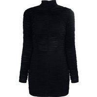 Raffiniertes Mesh-Minikleid mit Stehkragen