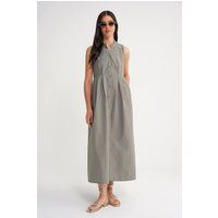 Ärmelloses Maxikleid mit Knopfleiste