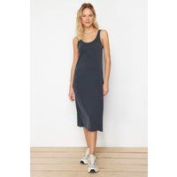 Gerades Ärmelloses Strick-Midikleid