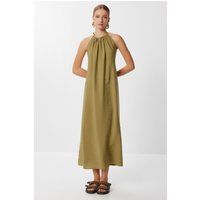 Drapiertes Midikleid mit Neckholder