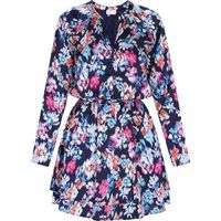 Lebhaftes Minikleid mit abstraktem Blumenmuster
