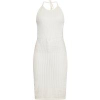 Geripptes Halter-Midikleid aus Strick
