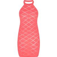 Neckholder-Minikleid mit Rautenstrick