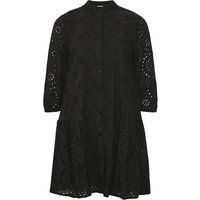 Kleid mit Lochstickerei und Knopfleiste