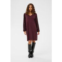 A-Linien-Kleid mit Paillettenärmeln und V-Ausschnitt