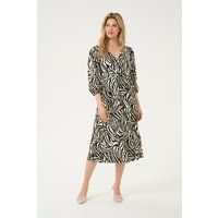 Midi-Jerseykleid mit Zebramuster