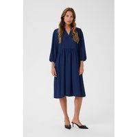 Strukturiertes Midikleid mit V-Ausschnitt