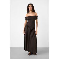 Schulterfreies Jersey-Maxikleid