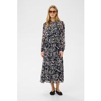 Midi-Hemdblusenkleid mit Blumenmuster