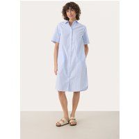 Oversized Gestreiftes Baumwoll Hemdblusenkleid
