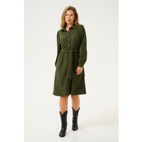 Cord-Hemdblusenkleid mit Gürtel