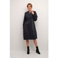 Entspanntes V-Ausschnitt Midi-Hemdkleid