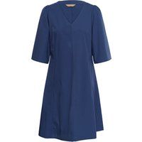 Strukturiertes V-Ausschnitt A-Linien-Kleid