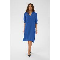 Locker geschnittenes Musselin-Kleid mit V-Ausschnitt