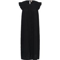 Maxikleid mit Smok-Details und Rüschen