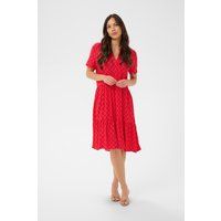 Gemustertes Midikleid mit Stufen