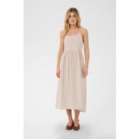 Gestreiftes Midikleid mit verstellbaren Trägern