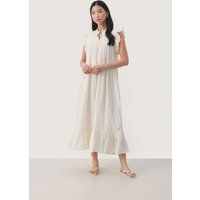 Strukturiertes Midikleid mit Rüschen
