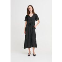 Midikleid mit Flatterärmeln und Knöpfen