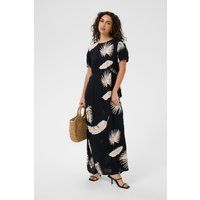 Fließendes Maxikleid mit Palmenmuster