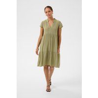 Gestuftes Midikleid mit Rüschenkragen