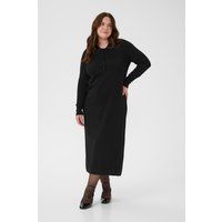 Strick-Midikleid mit Polokragen