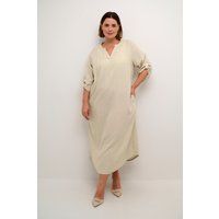 Minimalistisches Maxi-Tunika-Kleid mit V-Ausschnitt