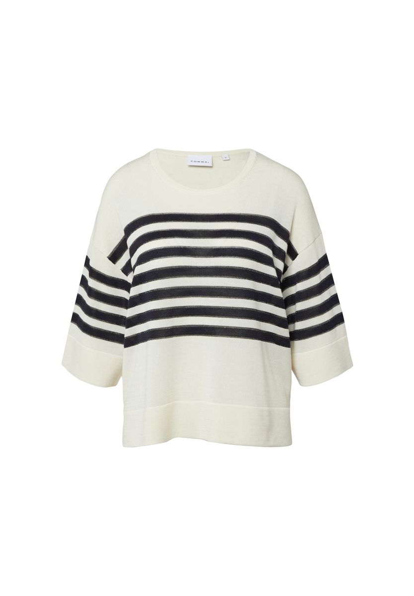 Gestreiftes Strickshirt mit Lurex
