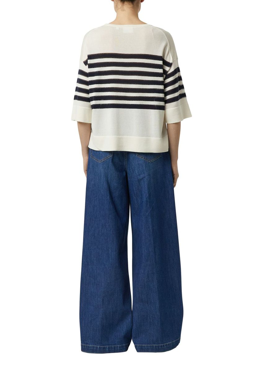 Gestreiftes Strickshirt mit Lurex