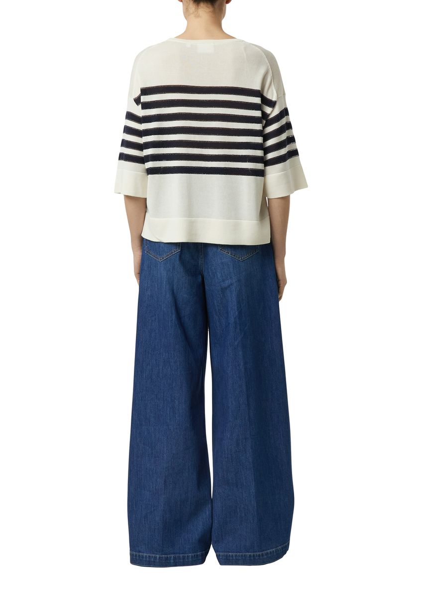 Gestreiftes Strickshirt mit Lurex