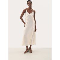 Oversize-Satin-Slipkleid mit Rüschendetails