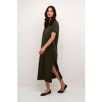 Minimalistisches Kurzarm-Maxikleid aus Baumwolle