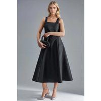 Elegantes A-Linien-Midikleid mit Karree-Ausschnitt
