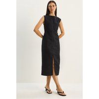 Schlankes Midi-Kleid aus Kunstvelours