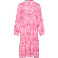 Gestuftes Hemdkleid mit Aquarell-Print