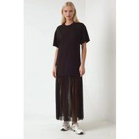 Jersey-Midikleid mit Tüllrock
