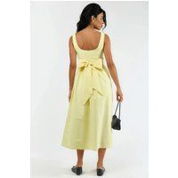 Midikleid mit Carré-Ausschnitt und Rückenschleife