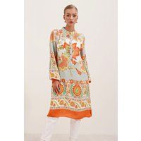 Midi-Hemdkleid mit Blumenmuster