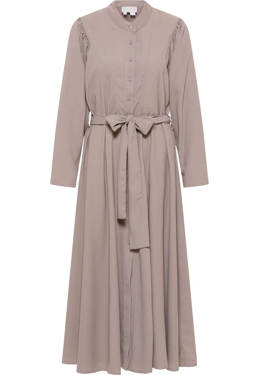 Elegantes Langarm-Maxikleid mit Knopfleiste