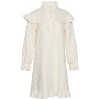 Strukturiertes Minikleid mit Rüschenkragen