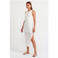 Ärmelloses Rippstrick-Bodycon-Midi