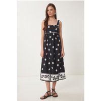 Besticktes Midikleid aus Baumwolle