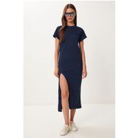 Schmales Midi-Kleid mit Seitenschlitz