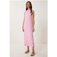 Strukturiertes Halterneck-Midikleid